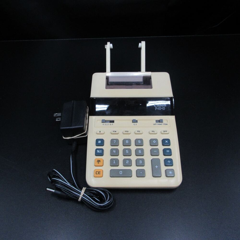 Vintage Canon P41-D Mini Desktop Printing Display Calculator w/ Adapter works